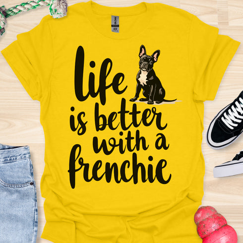 Life is better with a frenchie - V5 - Frenchie in Sweater T-Shirt